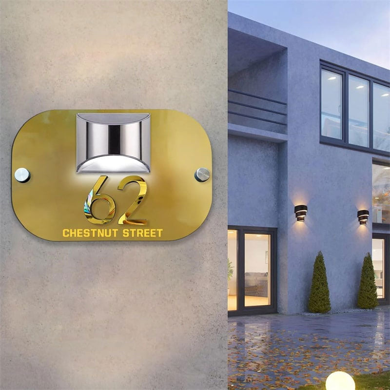 Personligt 3D-soldrevet husnummerskilt