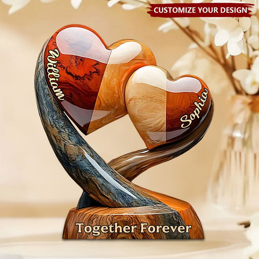 Together Forever - Personlig parplade med to hjerter